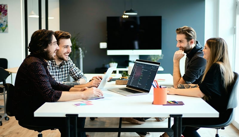 Webteco team collaborating on digital branding and website design projects
